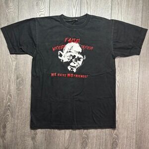 Vintage Y2K Lord Of The Rings Gollum Smeagol  2003 Mens Large T Shirt No Friends